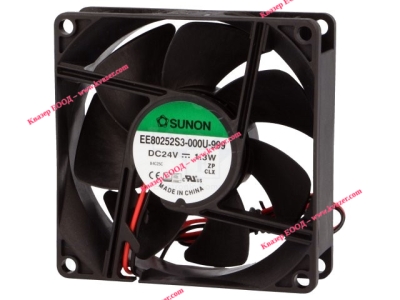 ВЕНТИЛАТОР DC 24V 80X80X25, 56.1m3/h SUNON
