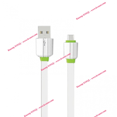 Кабел за данни, EMY MY-443, Micro USB, 1.0м, Бял