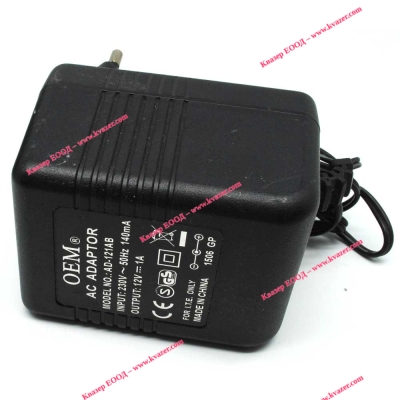 Захранващ адаптер AD-121AB 12VDC/1A с букса 2.1x5.5x9mm