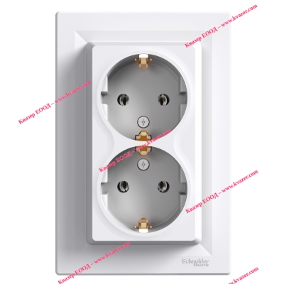 КОНТАКТ ШУКО ASFORA ДВОЕН 16A СМ БЯЛ EPH9900121