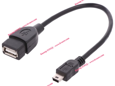 Кабел OTG USB A женски - Mini USB мъжки 20cm