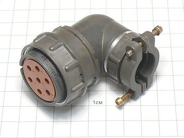 Кръгъл женски съединител 7pin 2РМД33КУН7Г9В1, ъглов, винтово заключване
