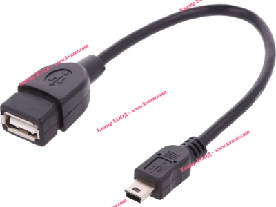 Кабел USB(F) към mini USB(M) 20cm. OTG ASSMANN