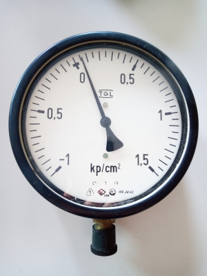 Манометър, вакуум-метър TGL от -1 до +1.5 kp/cm2, M20x1.5, ф160