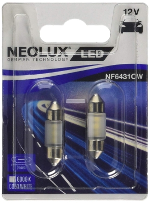 АВТОМОБИЛНА ЛАМПА LED NEOL NF6431CW-02B 0.5W 12V SV8.5-8C5W 31mm 10XBLI2 к-т 2бр