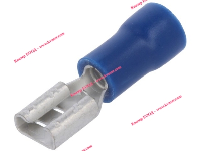 ST-003/B Кабелен накрайник плосък 4.8mm, 0.8mm, женски 1.5-2.5кв.мм., изолиран син