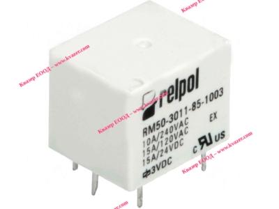 Реле RELPOL RM50-3011-85-1003, бобина 3V DC, контакти SPDT 10A/240VAC