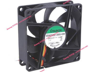 ВЕНТИЛАТОР DC 24V 80X80X25mm, 69,7m3/h SUNON сачмен лагер, 3проводен