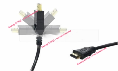 Кабел HDMI - HDMI M/М 180° завъртане на конектора, 1m
