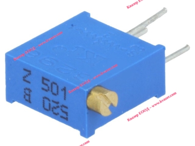 Многооборотен тример потенциометър 500 ohm 0.5W ±10% хоризонтален SR PASSIVES