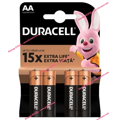 Алкална батерия AA LR6 DURACELL 4бр