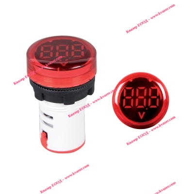 ДИГИТАЛЕН ВОЛТМЕТЪР КРЪГЪЛ EL-ED16R AC 12-500V Ф22mm