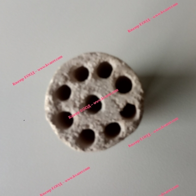 Керамичен изолатор / тръба с 10 отвора ф4mm/ ф19mm/ L55mm