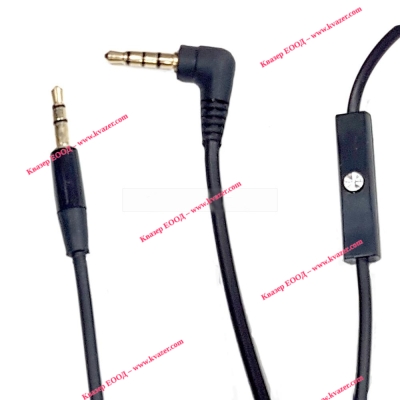 Аудио кабел Stereo Jack 3.5mm, 90 градуса, с микрофон, позлатени