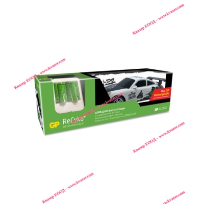 Зарядно у-во GP BATTERIES PB420, АА & ААА, + 6 батерии АА, 2000mA, подарък кола с ДУ