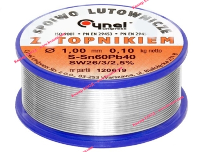 ТИНОЛ Sn60Pb40, ф1.00mm, 100гр. F-SW26 2.5%/ LC60-1.00/0.1