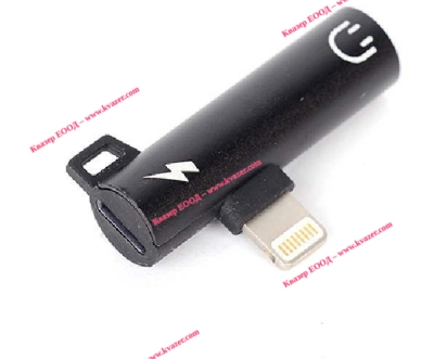 Конектор CMP-iPhone Charge and 3.5mm adapter, черен