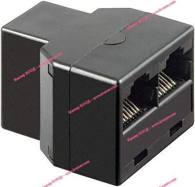 Разклонител женски RJ45 - 2хRJ45, черни