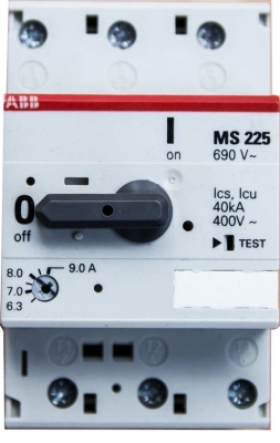 Моторна защита 6.3-9.0A MS 225 ABB