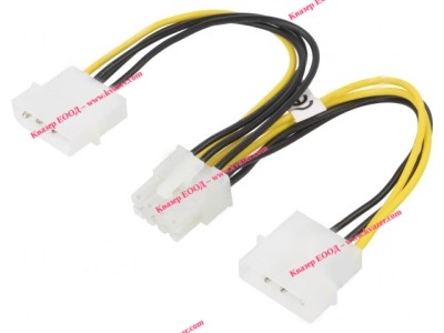 Кабел / Адаптер, Molex мъжки x2 към PCI-E 8pin женски, 0.15m