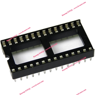 Цокъл за ИС 28pin, DIP 15.24mm, THT растер 2.54mm