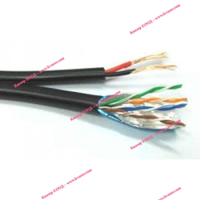 Кабел FTP Cat.5E CU 24AWG+2x0.75 mm