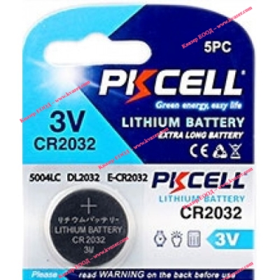Бутонна батерия литиева CR2032 3V PKCELL