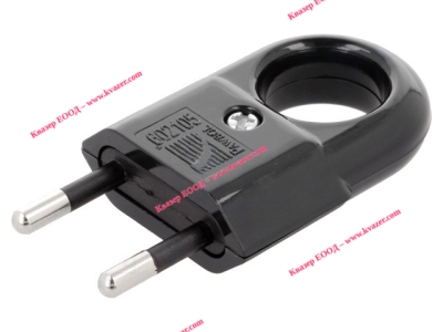 Щепсел 2P с ухо черен 10A 250V