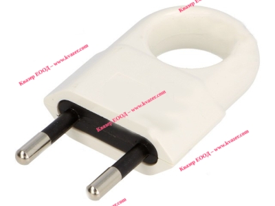 Щепсел 2P с ухо бял 10A 250V
