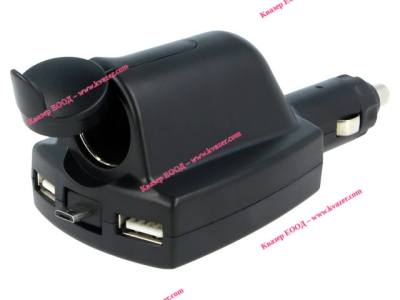 Автомобилно захранване 5V/2.5A (USB A гнездо) + 12V/6A