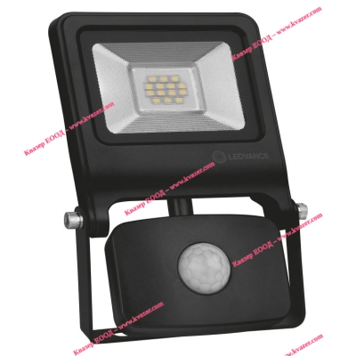 Светодиоден прожектор със сензор за движение FLOOD VALUE SEN 10W/4000K BK 800lm IP44 LEDVANCE