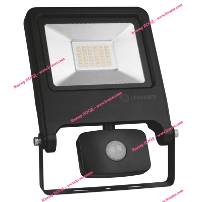 Светодиоден прожектор със сензор за движение FLOOD VALUE SEN 30W/4000K BK 2700lm IP44 LEDVANCE