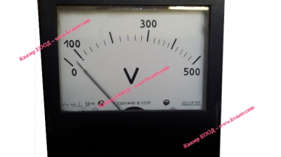 Волтметър 0-500V AC аналогов панелен 120x120mm, Э-365-1
