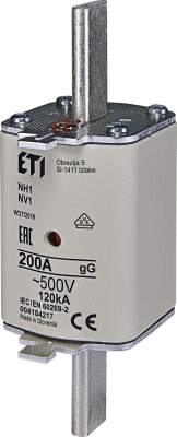 Високомощен предпазител ВП-21 / NV1/ NH1, 200А/500V