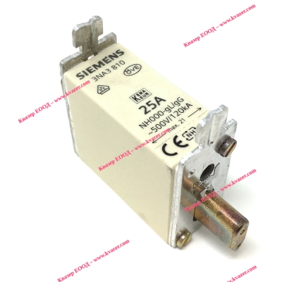 Високомощен предпазител 3NA3 810 Siemens 25A/500V