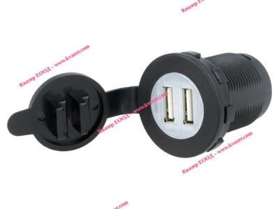 Автомобилно захранване 5V/2.1A USB A гнездо x2