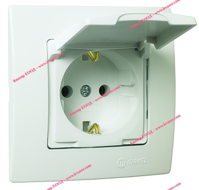 Контакт единичен с капак  MAKEL Lilium Natural Kare БЯЛ 32001029