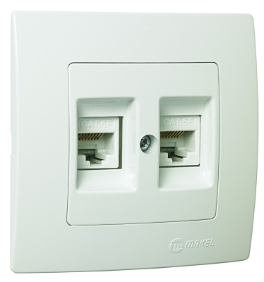 Розетка  за компютър двойна 2х CAT 5E MAKEL Lilium Natural Kare БЯЛ 32001036