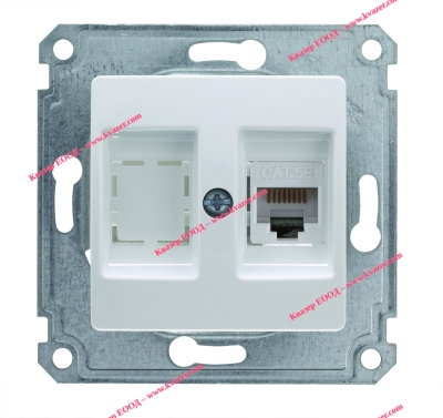 Механизъм с  панел за розeтка за компютър CAT 5E + гнездо  MAKEL Lilium Natural Kare БЯЛ 30001035