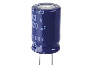 120uF 63V 10x16mm 105°C Кондензатор електролитен THT LXZ