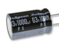 1000uF 63V 16x25mm 105°C Кондензатор електролитен Rubycon PX