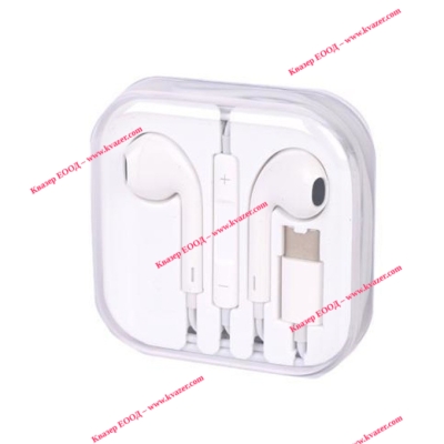 Слушалки с букса TYPE C + микрофон, бели YOURZ 0032