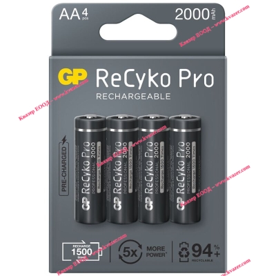 Акумулаторна батерия GP R6 AA 2000mAh RECYKO NiMH 4бр.