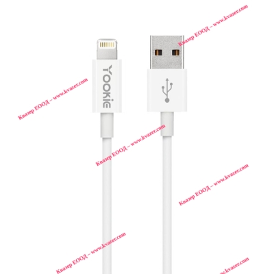 Кабел за данни Yookie CB1, Lightning, 2.0m, Бял
