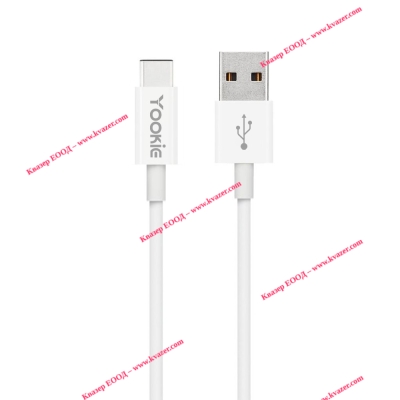 Кабел за данни Yookie CB1, Type-C, 2.0m, Бял