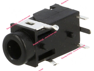 TRRS стерео женски жак 3.5mm 4 пина, за PCB монтаж