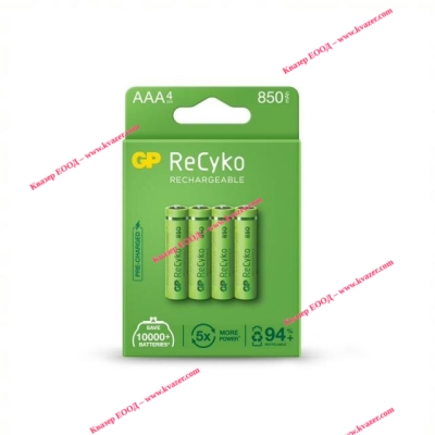 Акумулаторна батерия GP R03 AAA 850MAH NIMH RECYKO, 4бр