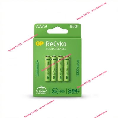 Акумулаторна батерия GP R03 AAA 950MAH NIMH RECYKO, 4бр