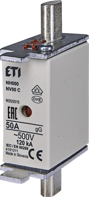 Високомощен предпазител ВП-00 / NV 00 / NH000, 80А/500V