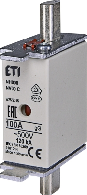 Високомощен предпазител ВП-00 / NV 00 / NH000, 100А/500V